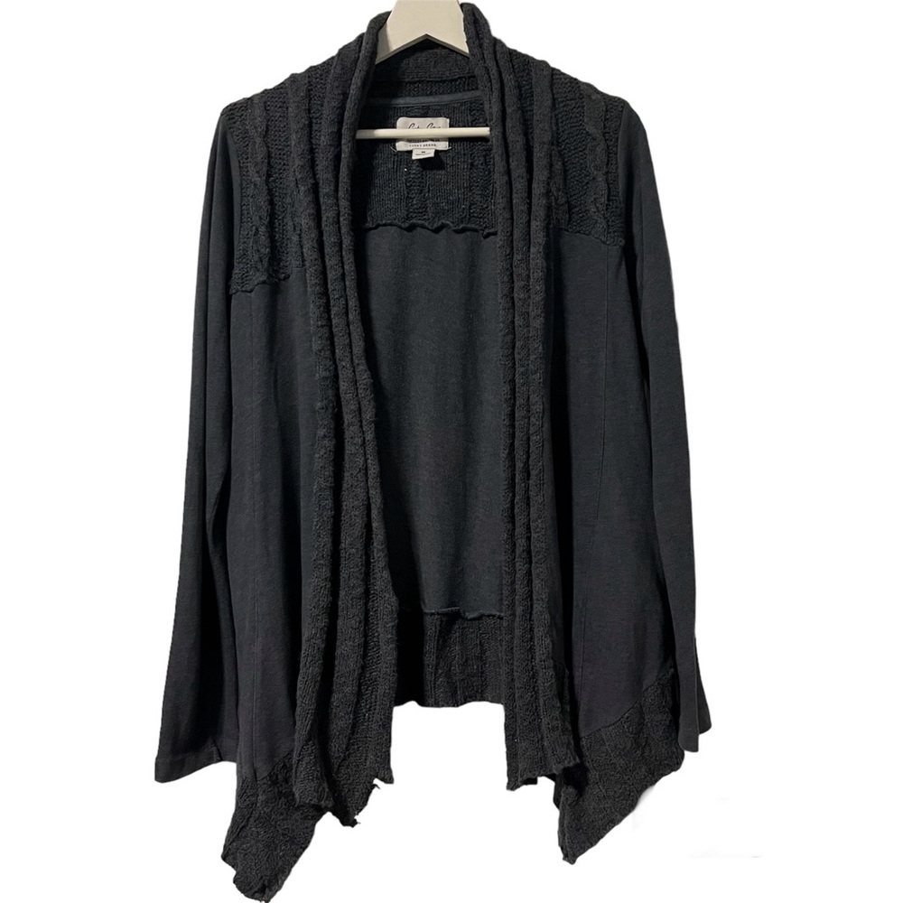 Lucky Lotus women’s med cardigan sweater blue softest knitwear pockets